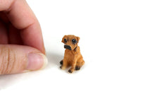 Vintage 1:12 Miniature Dollhouse Brown & Black Dog Figurine