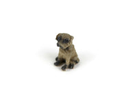 Vintage 1:12 Miniature Dollhouse Brown & Black Dog Figurine