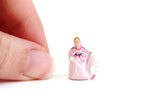 Artisan-Made Rare Vintage 1:12 Miniature Royal Doulton-Style Figurine in Pink Dress