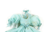 Artisan-Made Vintage 1:12 Miniature Dollhouse Mint Green & White Lace Girls' Dress