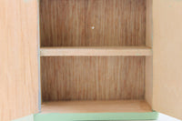 Vintage 1:12 Miniature Dollhouse Green Cabinet, Wall Cabinet or Cupboard