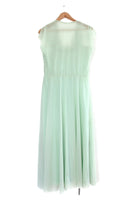 Vintage Mint Green & Beige Lace Cap Sleeve Maxi Dress Nightgown