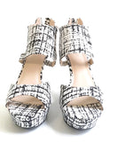 New Modcloth "Modern Your Horizons Heel" Black & White Abstract Print Shoes, Size 9