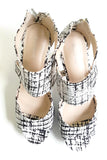 New Modcloth "Modern Your Horizons Heel" Black & White Abstract Print Shoes, Size 9