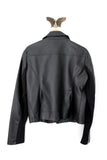 New New York & Company Black Vegan Leather Moto Jacket, Size S