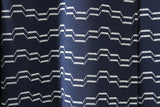 Vintage Navy & Gray Geometric Print & Striped Knee-Length Dress