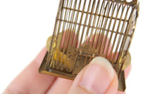 Vintage 1:12 Brass Ornate Miniature Dollhouse Birdcage
