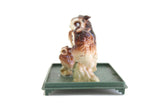 Vintage Set of 3 Miniature Owl Family Figurines