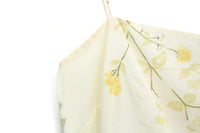 Vintage Pale Yellow & Green Floral Print Spaghetti Strap Midi Dress
