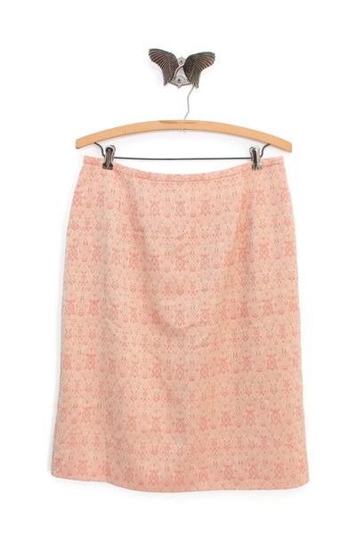Vintage Peach & Pink Printed Pencil Skirt