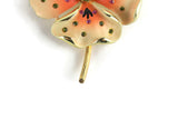 Vintage Large Peach & Orange Enamel Pansy Flower Brooch