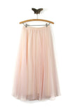 Vintage Light Peachy-Pink Chiffon Maxi Skirt