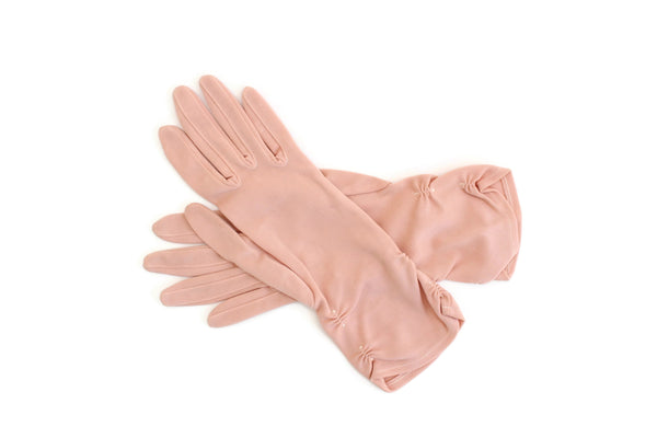 Vintage Peach Ladies' Mid-Length Formal Dress Gloves Vintage Peach Ladies' Mid-Length Formal Dress Gloves
