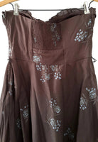 New Anthropologie Brown Floral "Peppermint Tea Dress" by Odille, Size 6, Originally $148
