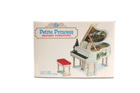 Vintage Petite Princess Dollhouse Miniature Grand Piano & Red Velvet Bench