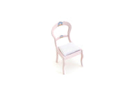 Vintage 1:12 Miniature Dollhouse Pink Side Dining Chair