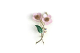 Vintage Large Pink Enamel Flower Bouquet Brooch
