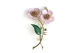 Vintage Large Pink Enamel Flower Bouquet Brooch