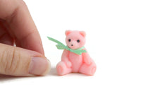 Vintage 1:12 Miniature Dollhouse Pink Flocked Teddy Bear