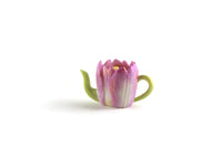 Artisan-Made Vintage 1:12 Miniature Dollhouse Pink Flower-Shaped Teapot