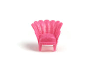 Vintage Miniature Dollhouse Small Scale Pink Plastic Doll Chair