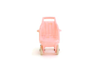 Vintage 1:12 Miniature Dollhouse Pink Plastic Stroller by Acme