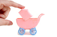 Vintage 1:16 Miniature Dollhouse Pink Plastic Stroller by Renwal