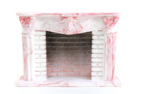 Vintage 1:12 Miniature Dollhouse Pink Ceramic Fireplace