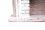 Vintage 1:12 Miniature Dollhouse Pink Ceramic Fireplace