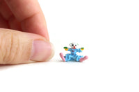 Vintage 1:12 Miniature Dollhouse Micro Mini Blue & Pink Metal Clown Doll Figurine