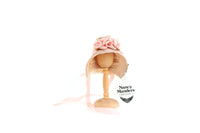 Artisan-Made Vintage Pink 1:12 Miniature Dollhouse Bonnet Hat by Nancy Manders