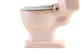 Vintage 1:12 Miniature Dollhouse Pink Iridescent Porcelain Toilet
