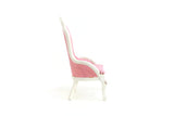 Vintage 1:12 Miniature Dollhouse Pink & White Parlor Chair