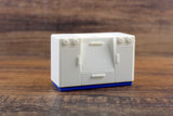 Vintage 1:12 Miniature Dollhouse White & Blue Plastic Stove by Plasco