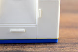Vintage 1:12 Miniature Dollhouse White & Blue Plastic Stove by Plasco