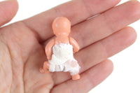 Vintage 1:12 Miniature Dollhouse Poseable Baby Doll Figurine in Handmade Outfit
