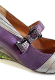 New Poetic Licence Purple & Green Rainbow Wedge "Pretty Woman" Heels, Size 9 / 40, Originally $139