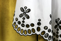 New Anthropologie White & Black "Poplin Eyelet Skirt" by Moulinette Soeurs, Size 0, Originally $178