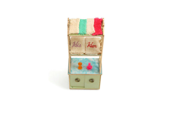 Vintage Princess Patti Dollhouse Miniature Bathroom Shelf & Towel Rack