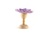 Vintage 1:12 Miniature Dollhouse Purple Crochet Hat with Flowers