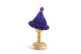 Vintage 1:12 Miniature Dollhouse Purple Knit Hat with Pompom