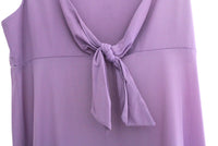 Vintage Purple V-Neck Maxi Dress, Nightgown or Peignoir with Knotted Detail, Size Small