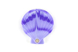 Vintage Purple Seashell Compact Mirror with Comb in Original Box