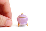 Vintage 1:12 Miniature Dollhouse Lavender & Gold Soup Tureen