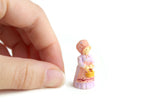 Vintage 1:12 Miniature Dollhouse Doll Figurine with Bonnet