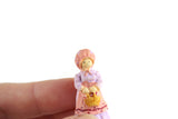 Vintage 1:12 Miniature Dollhouse Doll Figurine with Bonnet