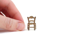Vintage Quarter Scale 1:48 Miniature Dollhouse Gold Metal Dining Chair