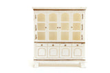 Vintage Quarter Scale 1:48 Miniature Dollhouse White & Gold China Cabinet