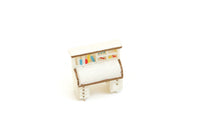 Vintage Quarter Scale 1:48 Miniature Dollhouse White & Gold Desk