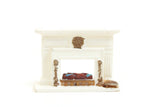 Vintage Quarter Scale 1:48 Miniature Dollhouse White & Gold Fireplace